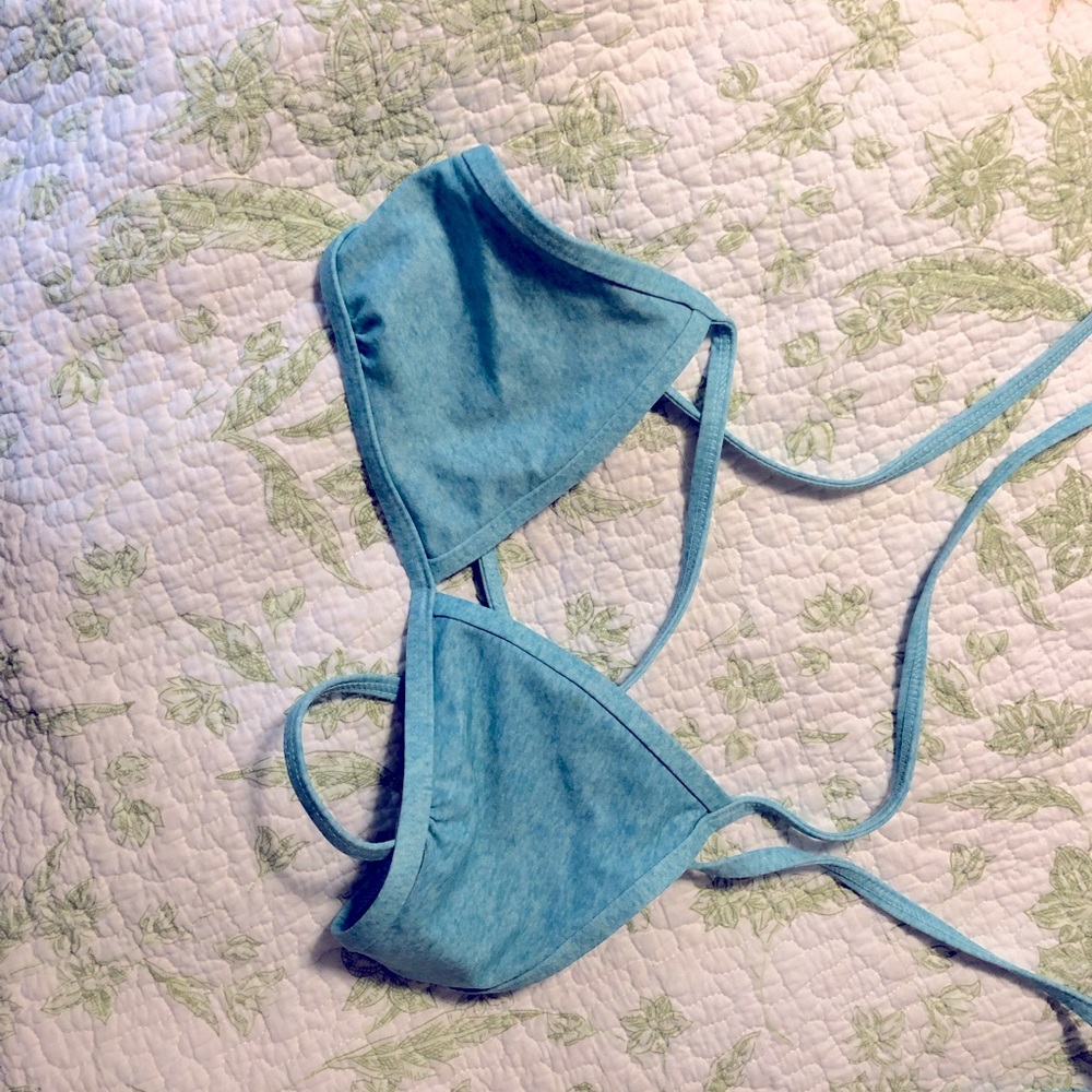 Jolyn Swim Top Medium Heather Turquoise Blue